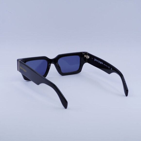 Palm Angels PERI086 HYDE 1045 Sunglasses Black Rectangle Frame, Blue Lenses - Picture 7 of 11